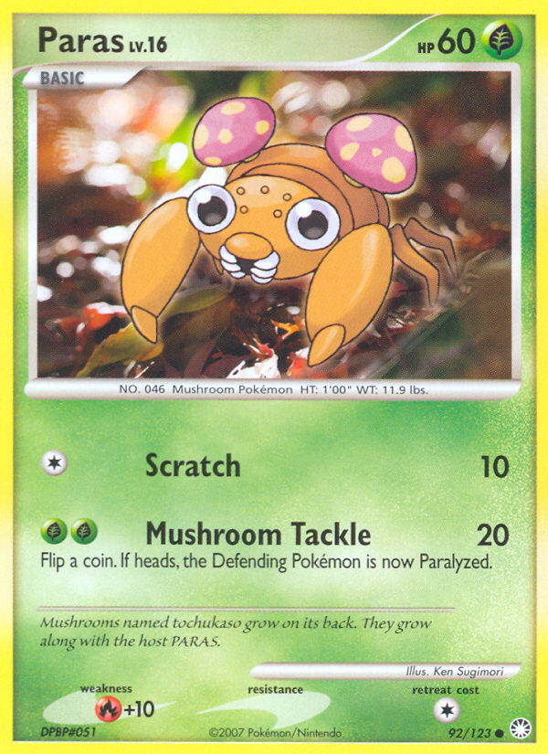 Paras (92/123) [Diamond & Pearl: Mysterious Treasures] | Card Merchant Takapuna