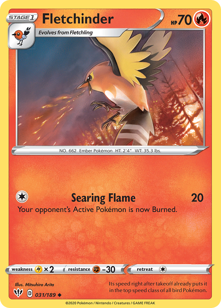 Fletchinder (031/189) [Sword & Shield: Darkness Ablaze] | Card Merchant Takapuna