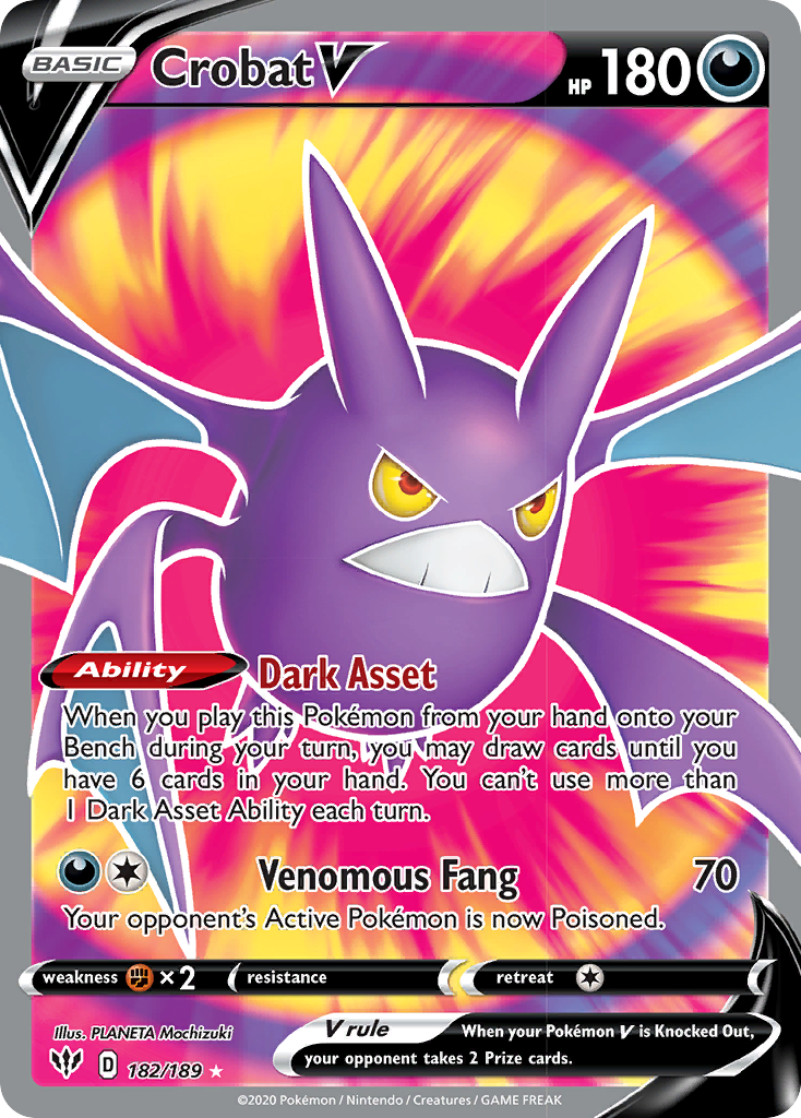 Crobat V (182/189) [Sword & Shield: Darkness Ablaze] | Card Merchant Takapuna