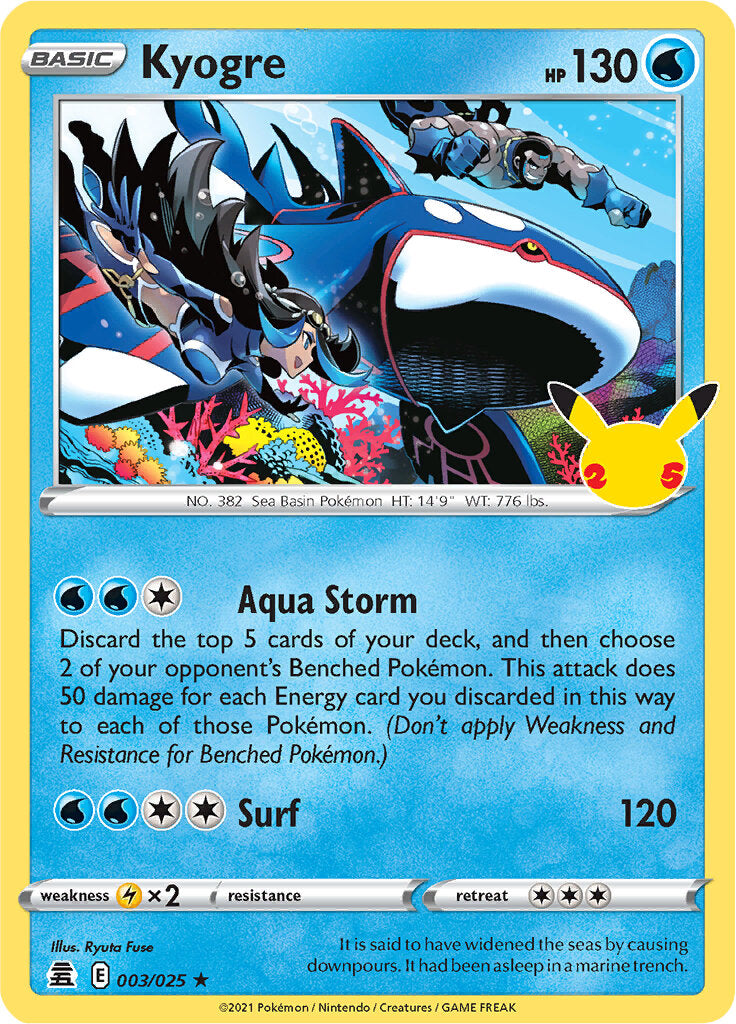 Kyogre (003/025) [Celebrations: 25th Anniversary] | Card Merchant Takapuna