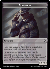 Saproling // Manifest Double-Sided Token [Murders at Karlov Manor Commander Tokens] | Card Merchant Takapuna