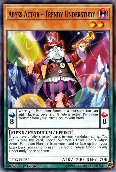 Abyss Actor - Trendy Understudy [LED3-EN052] Common | Card Merchant Takapuna