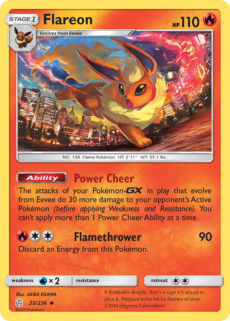 Flareon (25/236) [Sun & Moon: Cosmic Eclipse] | Card Merchant Takapuna