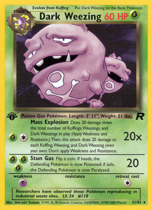 Dark Weezing (31/82) [Team Rocket 1st Edition] | Card Merchant Takapuna