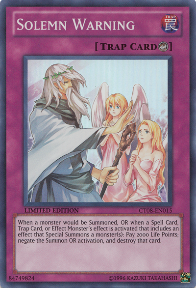 Solemn Warning [CT08-EN015] Super Rare | Card Merchant Takapuna