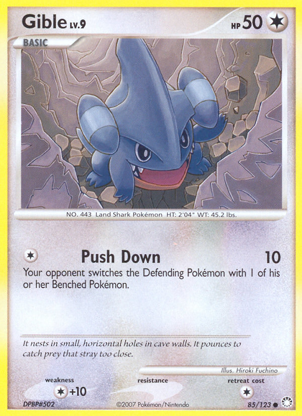 Gible (85/123) [Diamond & Pearl: Mysterious Treasures] | Card Merchant Takapuna