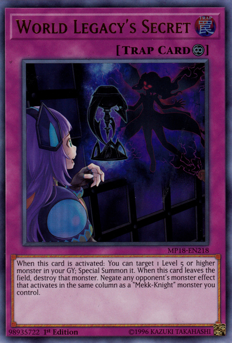 World Legacy's Secret [MP18-EN218] Ultra Rare | Card Merchant Takapuna