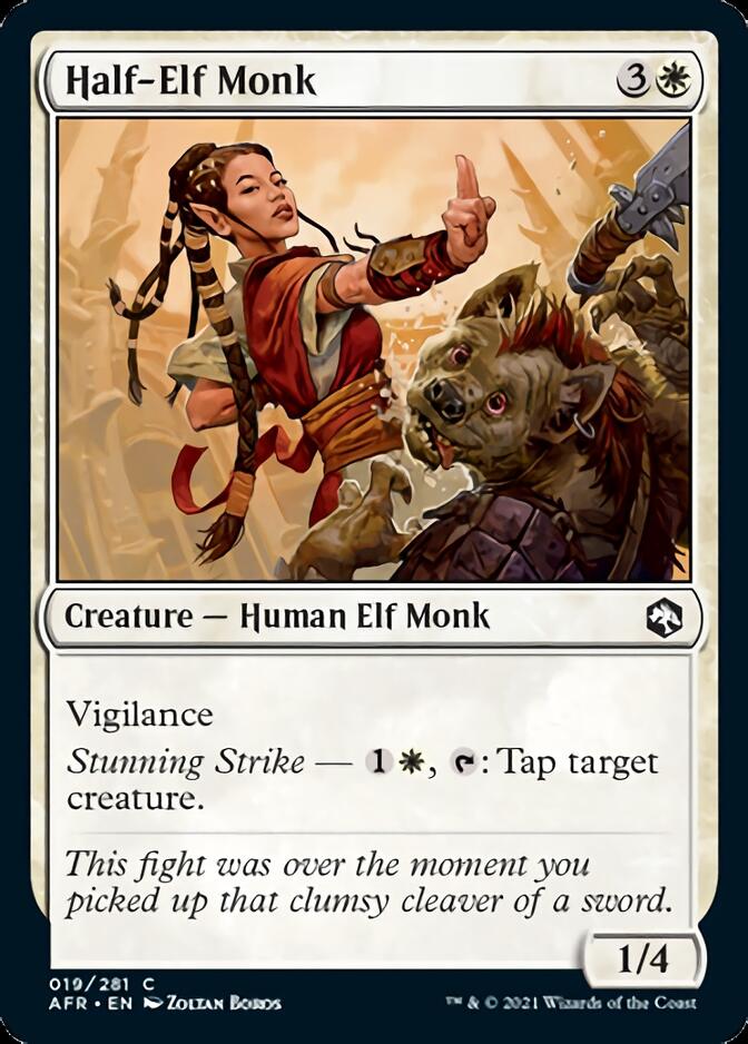 Half-Elf Monk [Dungeons & Dragons: Adventures in the Forgotten Realms] | Card Merchant Takapuna