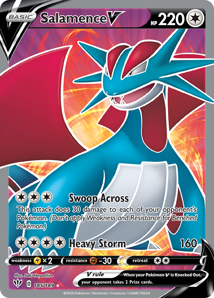 Salamence V (185/189) [Sword & Shield: Darkness Ablaze] | Card Merchant Takapuna