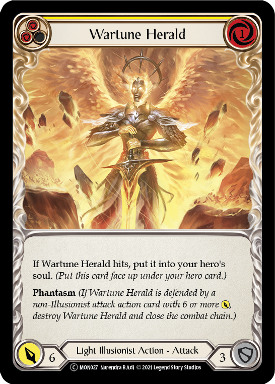 Wartune Herald (Yellow) [U-MON027-RF] (Monarch Unlimited)  Unlimited Rainbow Foil | Card Merchant Takapuna