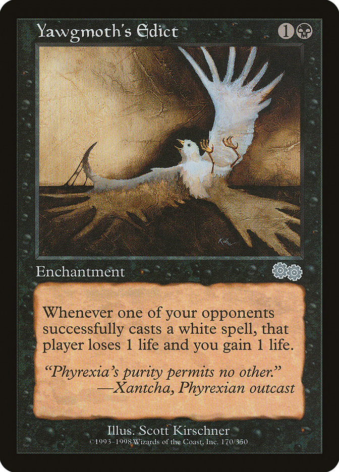 Yawgmoth's Edict [Urza's Saga] | Card Merchant Takapuna