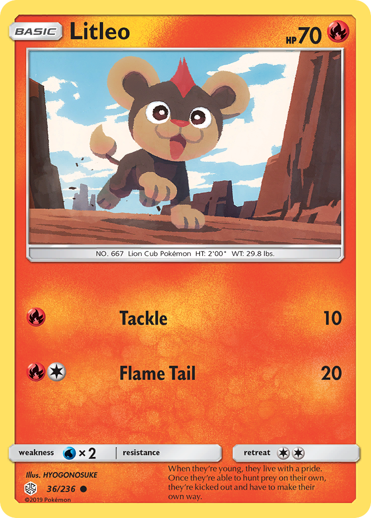 Litleo (36/236) [Sun & Moon: Cosmic Eclipse] | Card Merchant Takapuna