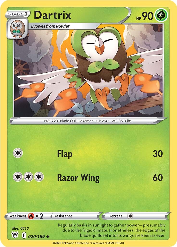 Dartrix (020/189) [Sword & Shield: Astral Radiance] | Card Merchant Takapuna