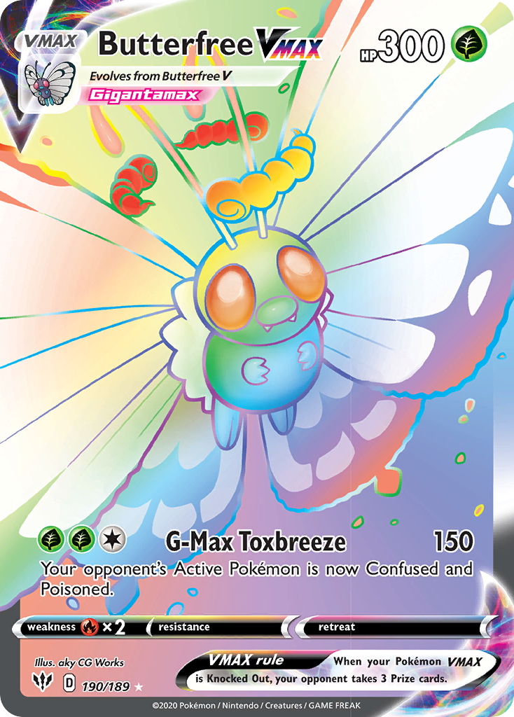 Butterfree VMAX (190/189) [Sword & Shield: Darkness Ablaze] | Card Merchant Takapuna