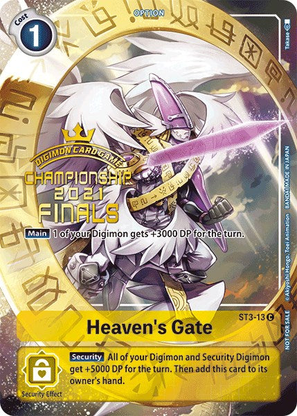 Heaven's Gate [ST3-13] (2021 Championship Finals Tamer's Evolution Pack) [Starter Deck: Heaven's Yellow Promos] | Card Merchant Takapuna