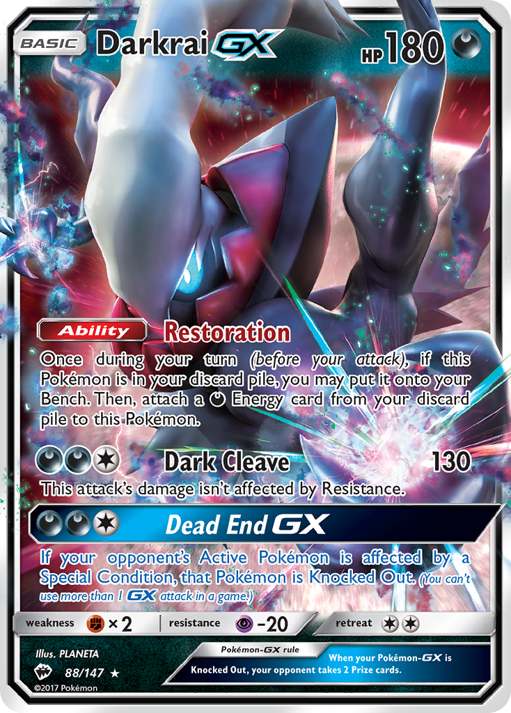 Darkrai GX (88/147) [Sun & Moon: Burning Shadows] | Card Merchant Takapuna