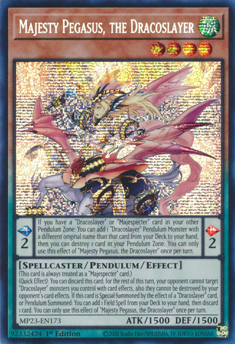 Majesty Pegasus, the Dracoslayer [MP23-EN173] Prismatic Secret Rare | Card Merchant Takapuna