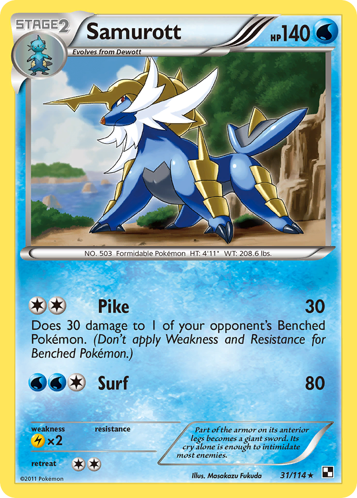 Samurott (31/114) [Black & White: Base Set] | Card Merchant Takapuna