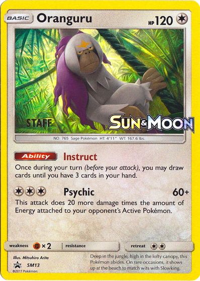 Oranguru (SM13) (Staff Prerelease Promo) [Sun & Moon: Black Star Promos] | Card Merchant Takapuna