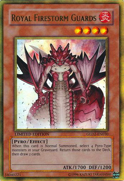 Royal Firestorm Guards [GLD2-EN030] Ultra Rare | Card Merchant Takapuna