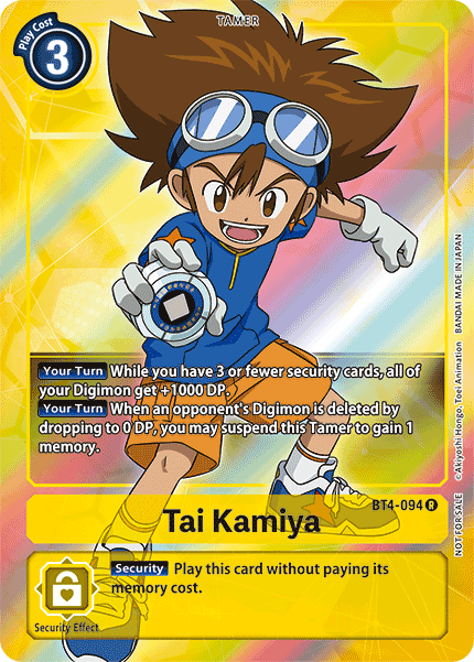 Tai Kamiya [BT4-094] (Buy-A-Box Promo) [Great Legend Promos] | Card Merchant Takapuna