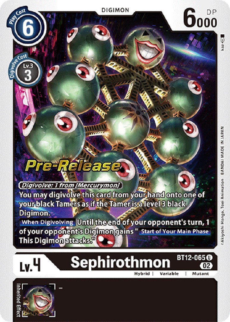 Sephirothmon [BT12-065] [Across Time Pre-Release Cards] | Card Merchant Takapuna