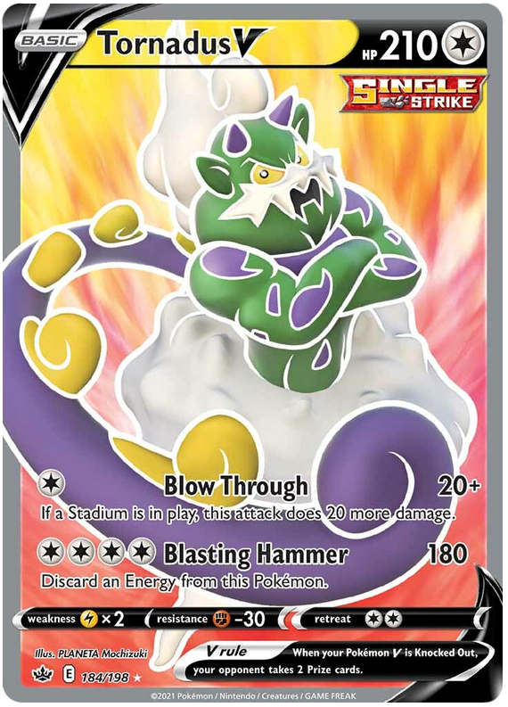 Tornadus V (184/198) [Sword & Shield: Chilling Reign] | Card Merchant Takapuna