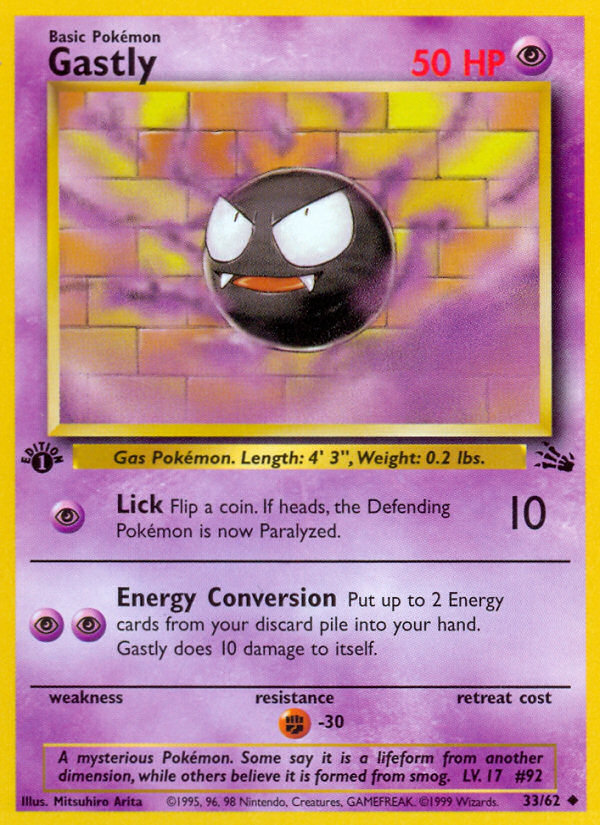 Gastly (33/62) [Fossil 1st Edition] | Card Merchant Takapuna