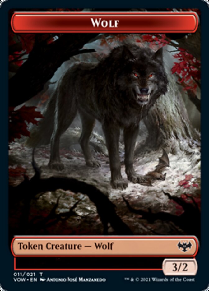 Wolf (011) // Spirit (002) Double-Sided Token [Innistrad: Crimson Vow Tokens] | Card Merchant Takapuna