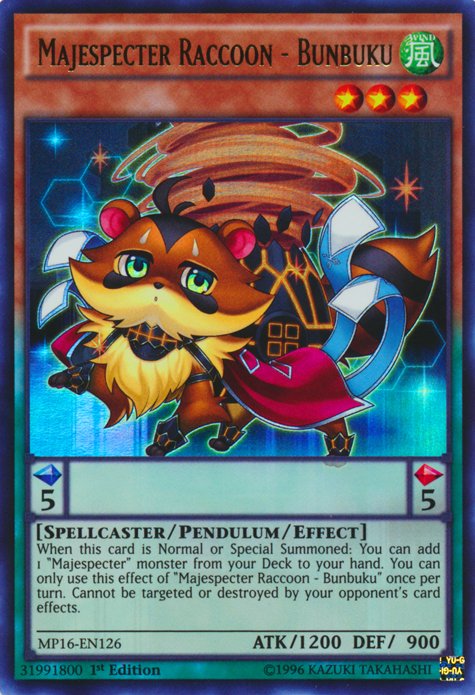 Majespecter Raccoon - Bunbuku [MP16-EN126] Ultra Rare | Card Merchant Takapuna