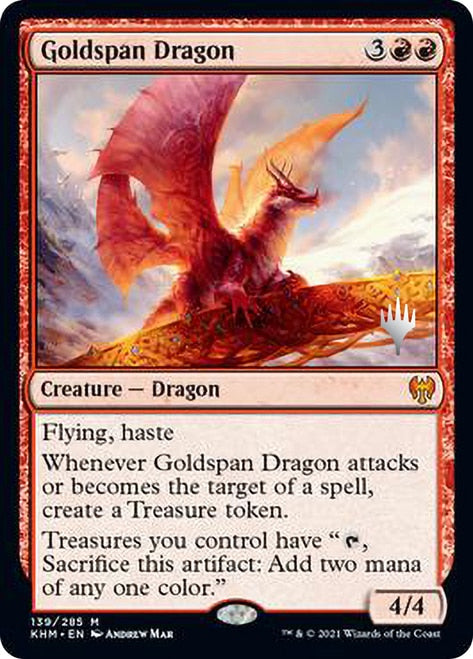 Goldspan Dragon (Promo Pack) [Kaldheim Promos] | Card Merchant Takapuna