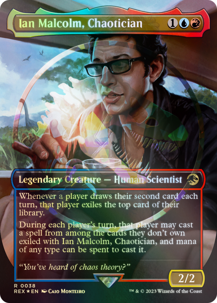 Ian Malcolm, Chaotician Emblem (Borderless) [Jurassic World Collection Tokens] | Card Merchant Takapuna