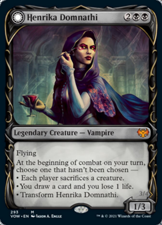 Henrika Domnathi // Henrika, Infernal Seer (Showcase Fang Frame) [Innistrad: Crimson Vow] | Card Merchant Takapuna