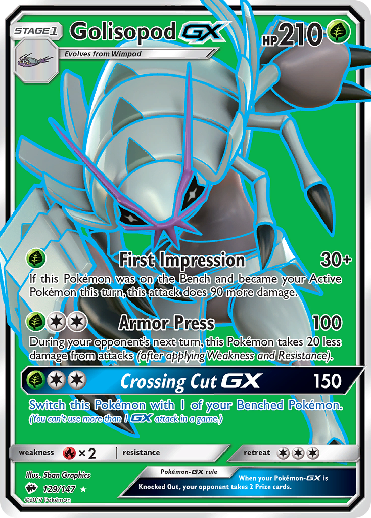 Golisopod GX (129/147) [Sun & Moon: Burning Shadows] | Card Merchant Takapuna