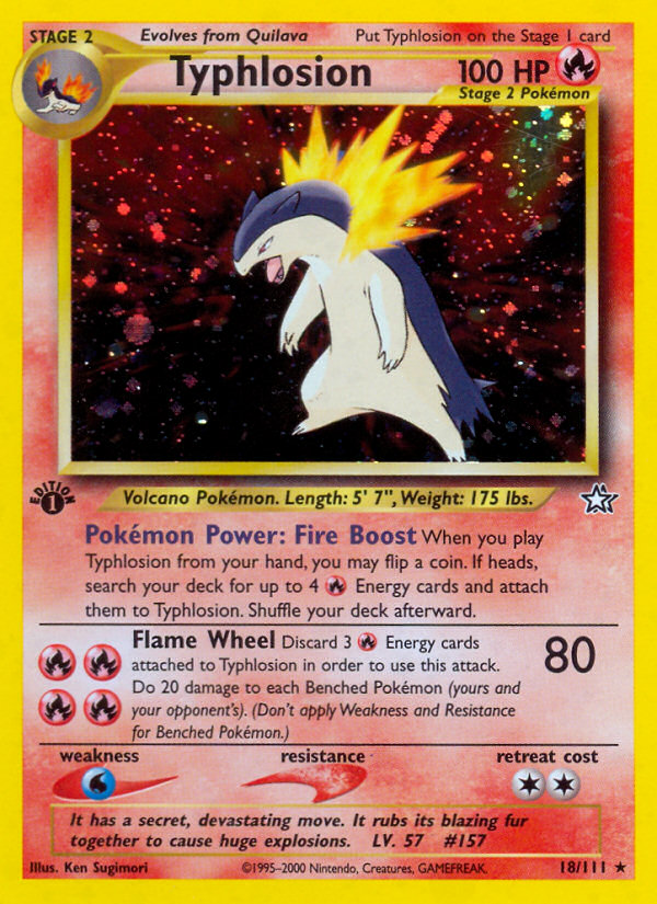 Typhlosion (18/111) [Neo Genesis 1st Edition] | Card Merchant Takapuna