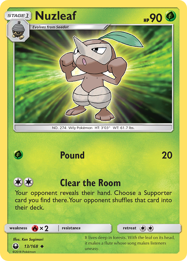 Nuzleaf (13/168) [Sun & Moon: Celestial Storm] | Card Merchant Takapuna