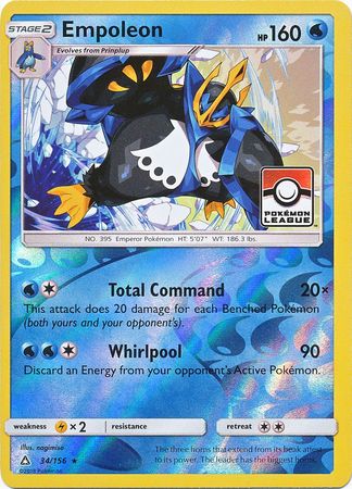 Empoleon (34/156) (League Promo) [Sun & Moon: Ultra Prism] | Card Merchant Takapuna