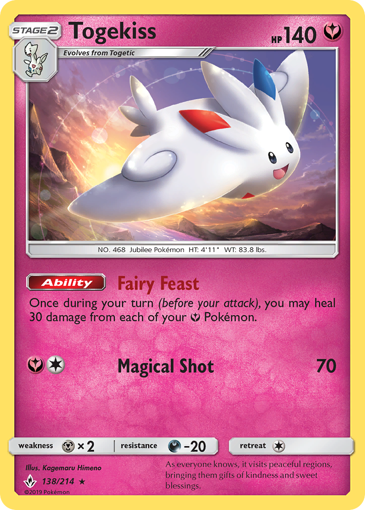 Togekiss (138/214) [Sun & Moon: Unbroken Bonds] | Card Merchant Takapuna