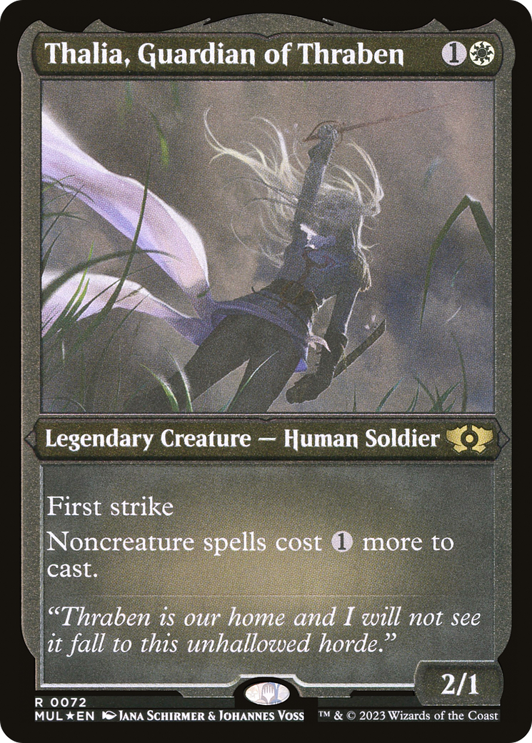 Thalia, Guardian of Thraben (Foil Etched) [Multiverse Legends] | Card Merchant Takapuna