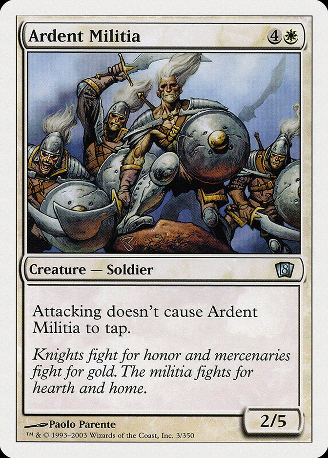 Ardent Militia [Eighth Edition] | Card Merchant Takapuna