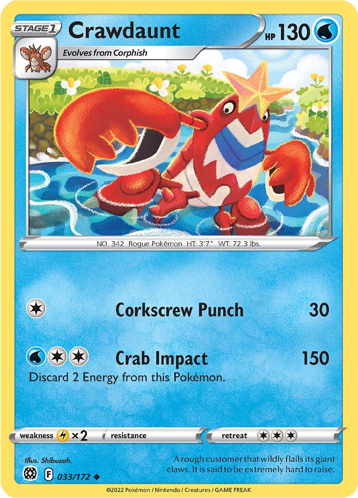 Crawdaunt (033/172) [Sword & Shield: Brilliant Stars] | Card Merchant Takapuna