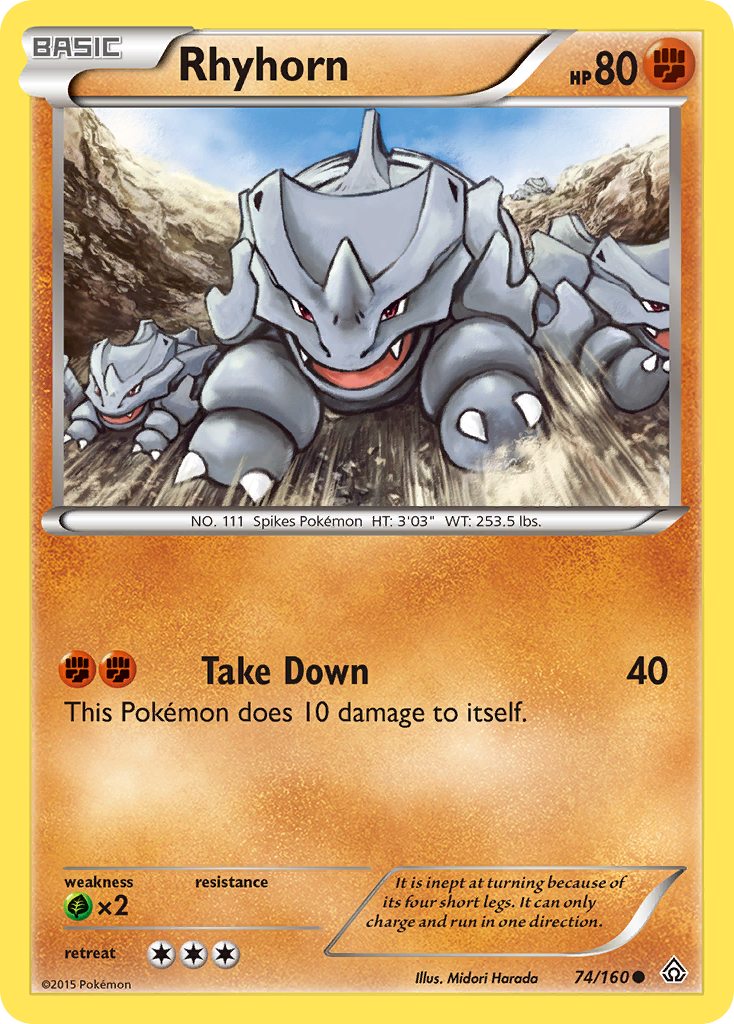 Rhyhorn (74/160) [XY: Primal Clash] | Card Merchant Takapuna