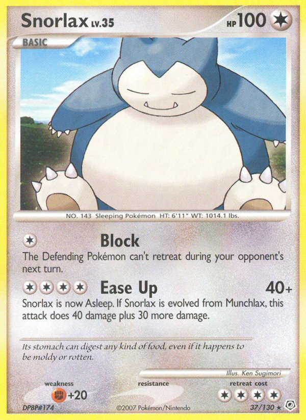 Snorlax (37/130) [Diamond & Pearl: Base Set] | Card Merchant Takapuna