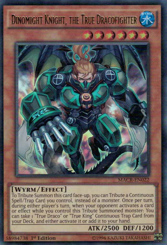 Dinomight Knight, the True Dracofighter [MACR-EN022] Ultra Rare | Card Merchant Takapuna