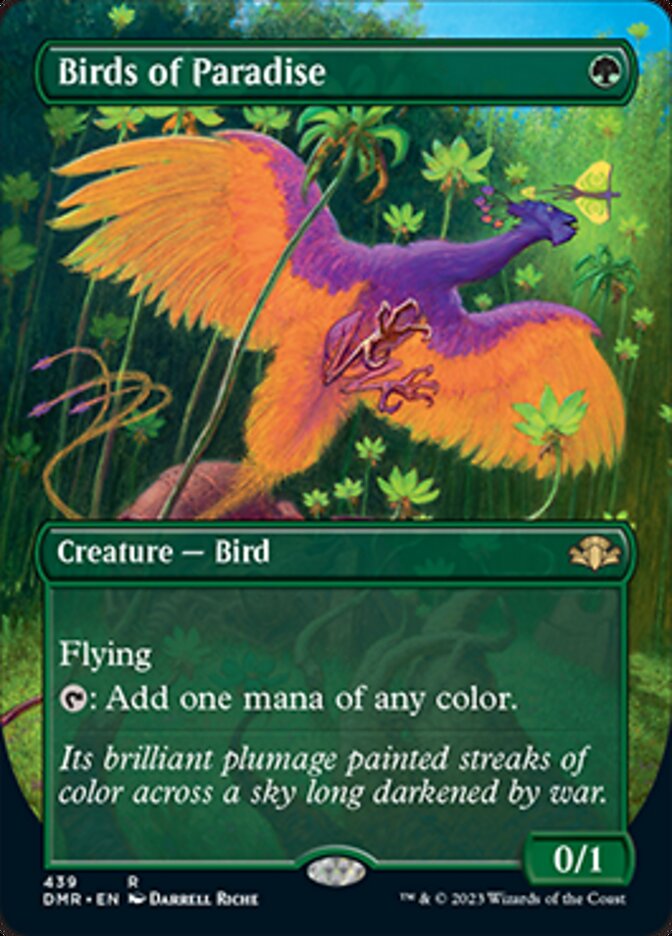 Birds of Paradise (Borderless Alternate Art) [Dominaria Remastered] | Card Merchant Takapuna