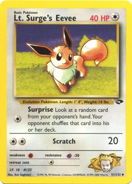 Lt. Surge's Eevee (51/132) [Gym Challenge Unlimited] | Card Merchant Takapuna