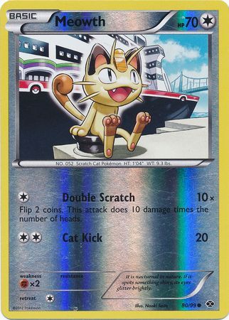 Meowth (80/99) (Mirror Reverse Holo) [Black & White: Next Destinies] | Card Merchant Takapuna