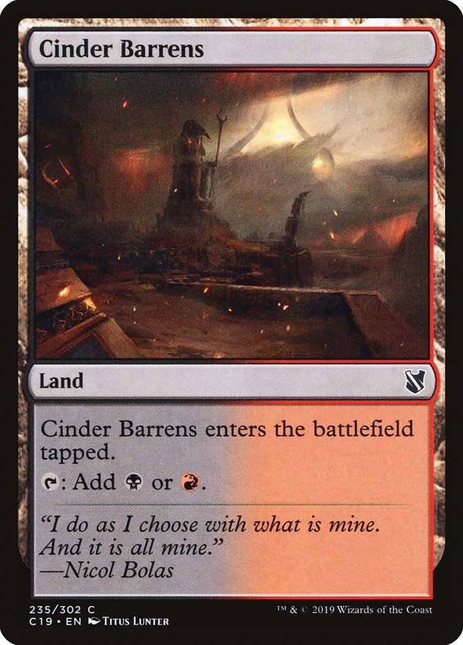 Cinder Barrens [Commander 2019] | Card Merchant Takapuna