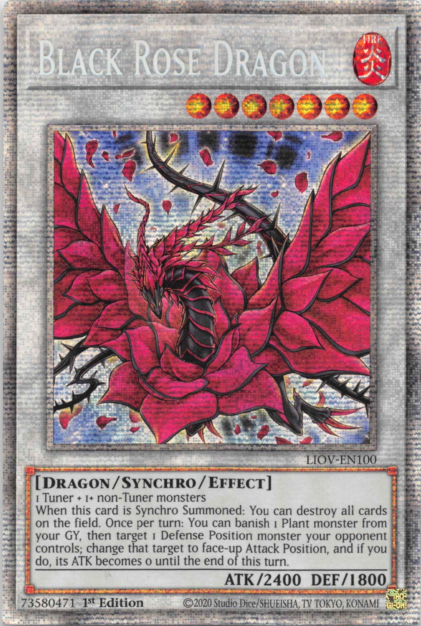 Black Rose Dragon [LIOV-EN100] Starlight Rare | Card Merchant Takapuna