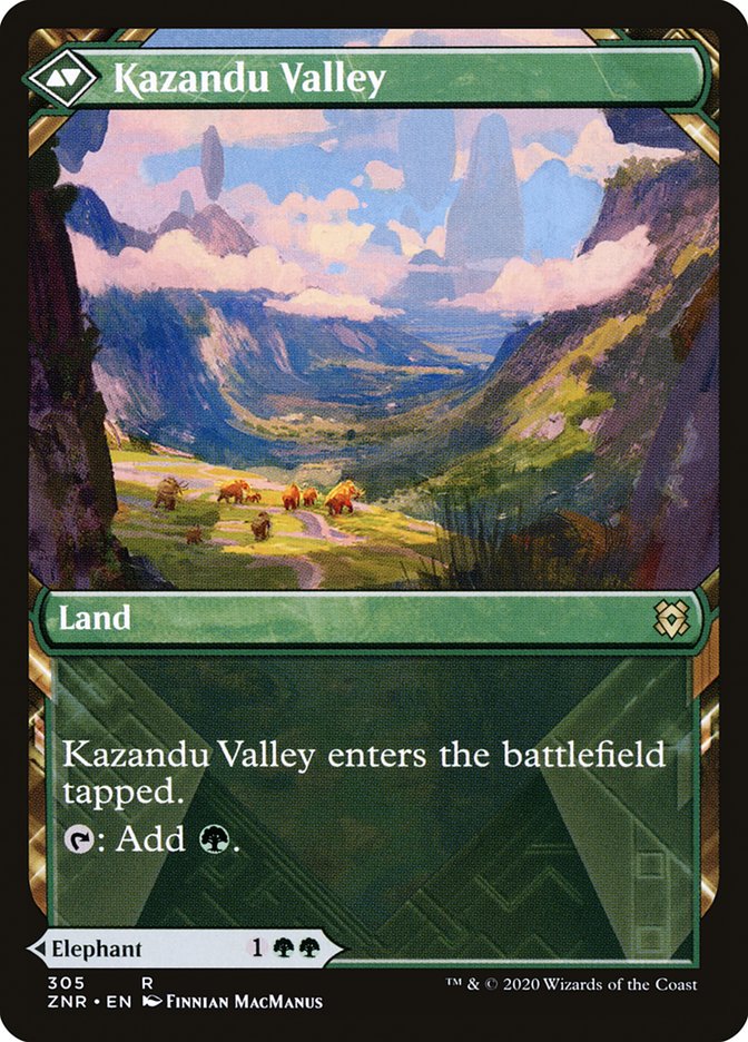 Kazandu Mammoth // Kazandu Valley (Showcase) [Zendikar Rising] | Card Merchant Takapuna